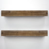 Rustic Wood Floating Wall Shelf - Small/Walnut Brown